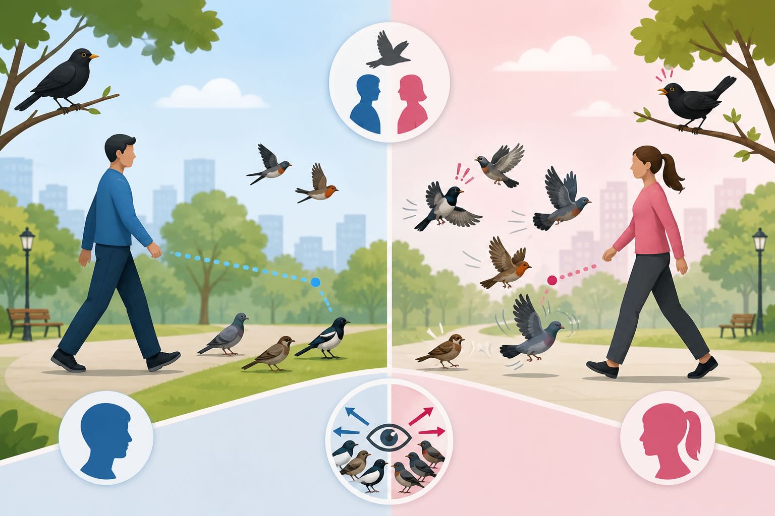 Unexpected research on urban birds that are more afraid of women than men