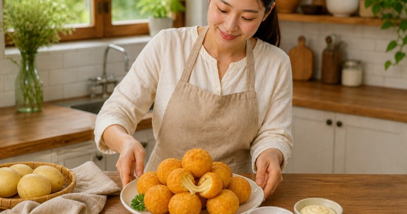 Cách làm bóng khoai tây phô mai giòn tan, thơm ngon