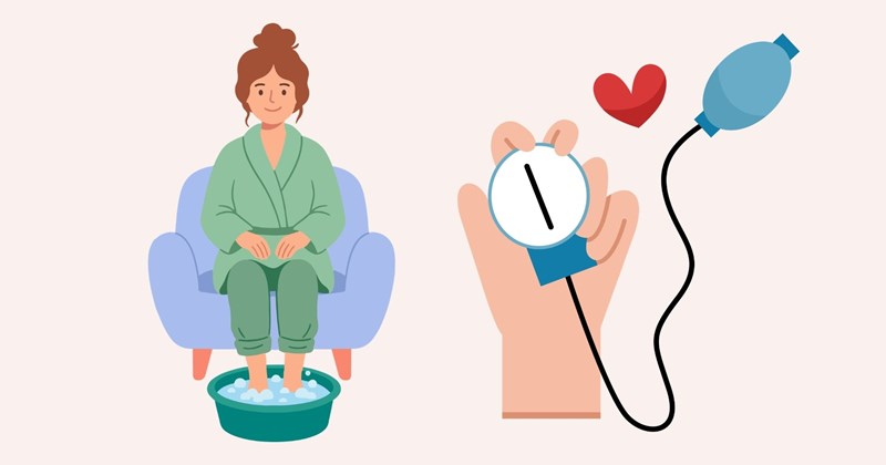 Ngâm chân nước nóng có hạ huyết áp cao?