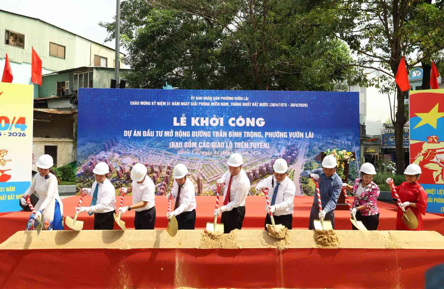 Dự án mở rộng đường Trần Bình Trọng sẽ hoàn thành tháng 9.2026.  Ảnh: Minh Quân