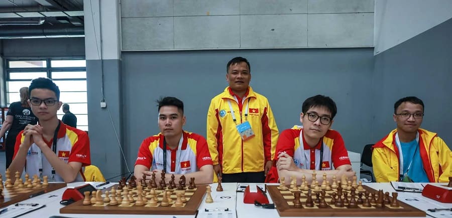 The Vietnamese chess team once participated in the 2024 Olympiad. Photo: FIDE