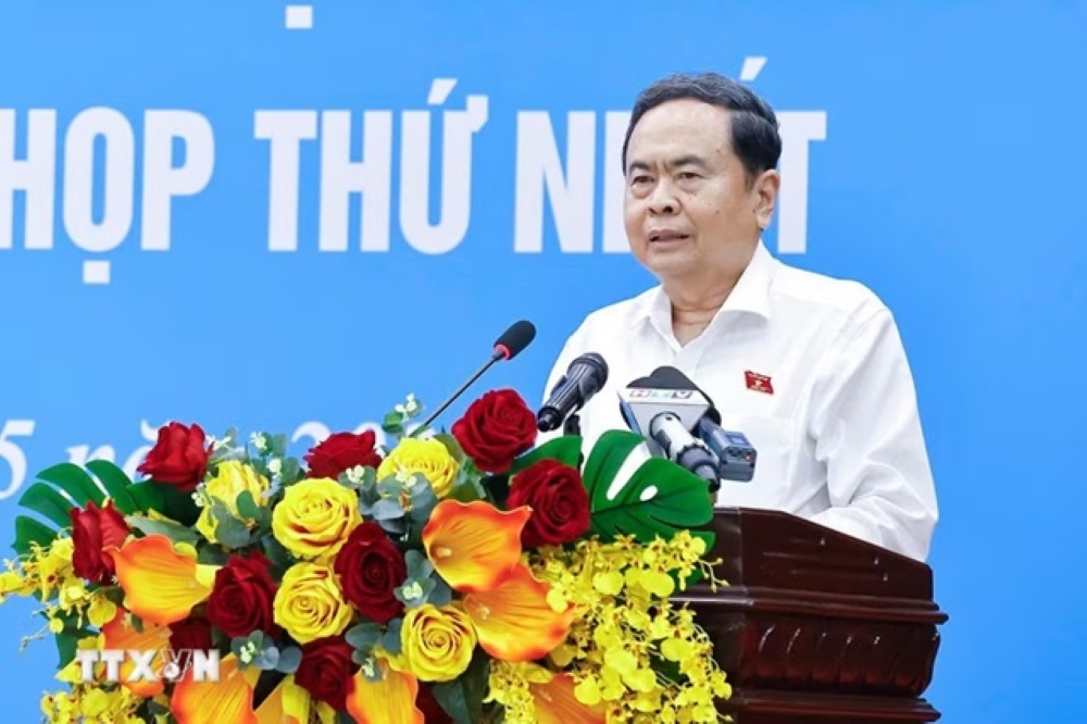 National Assembly Chairman Tran Thanh Man speaks at a meeting with voters in Ho Chi Minh City. Photo: VNA
