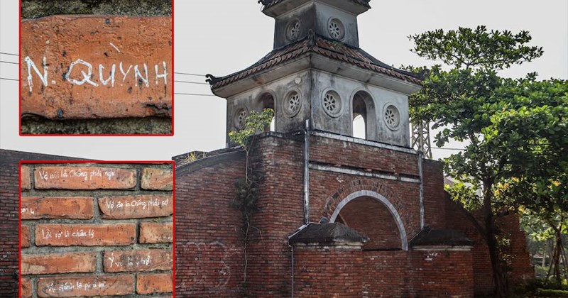 Di tích thành cổ Đồng Hới bị vẽ bậy