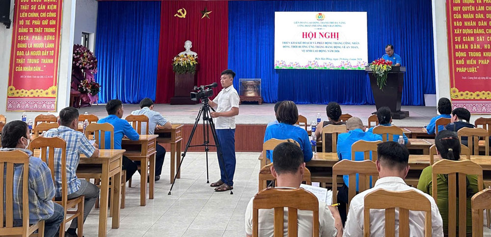 Dien Ban Dong Ward Trade Union launches Workers' Month and Action Month on occupational safety and health in 2026. Photo: Dien Ban Dong Trade Union