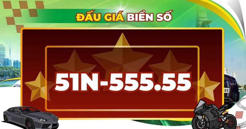 Đấu giá biển số 51N-555.55 vào ngày 5-6/5