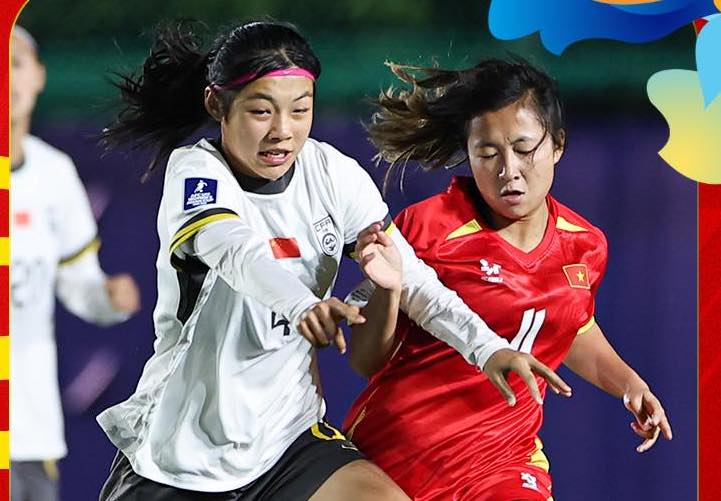 Vietnam U17 women's team meets China U17 women's team at the 2026 AFC U17 Women's Championship. Photo: VFF