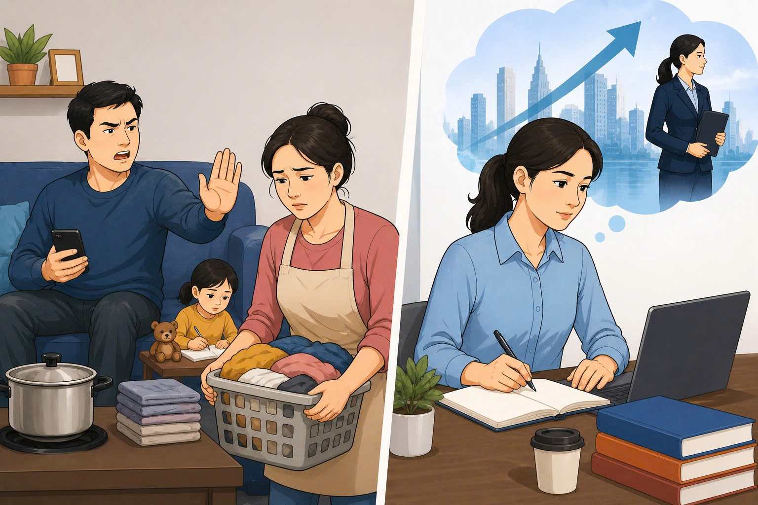 According to the lawyer, Article 17 of the Law on Marriage and Family 2014, amended and supplemented in 2025, stipulates equality of rights and obligations between husband and wife. Photo: AI/Pham Ngoc