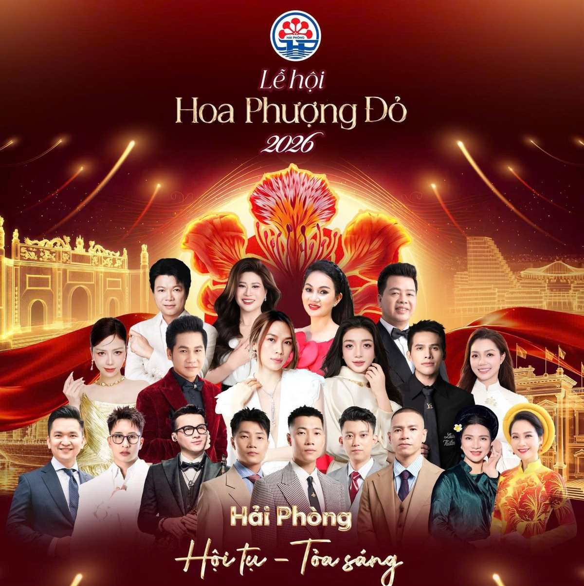 The opening program of the Red Flamboyant Flower Festival - Hai Phong 2026 has the participation of singer My Tam and a cast of stars. Photo: Organizing Committee
