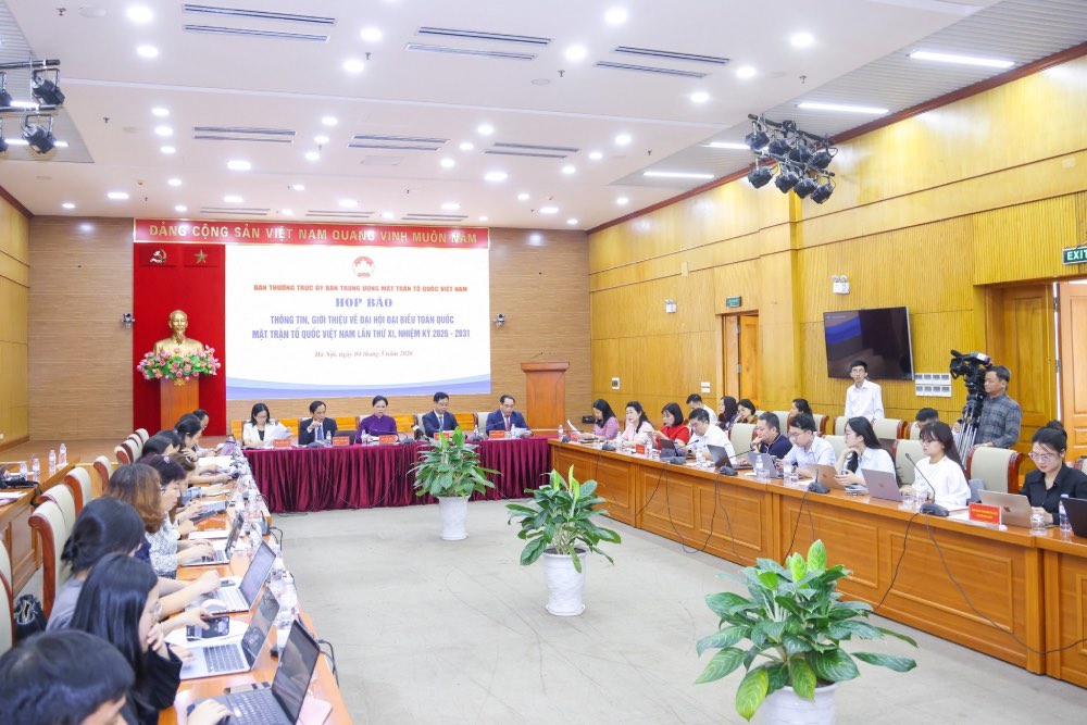 Overview of the press conference to inform and introduce the 11th National Congress of the Vietnam Fatherland Front, term 2026-2031. Photo: Huu Chanh