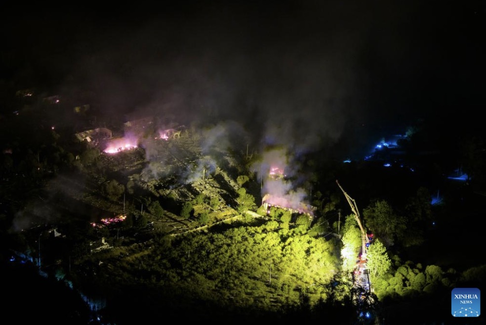 Chinese fireworks factory explosion on May 4. Photo: Xinhua