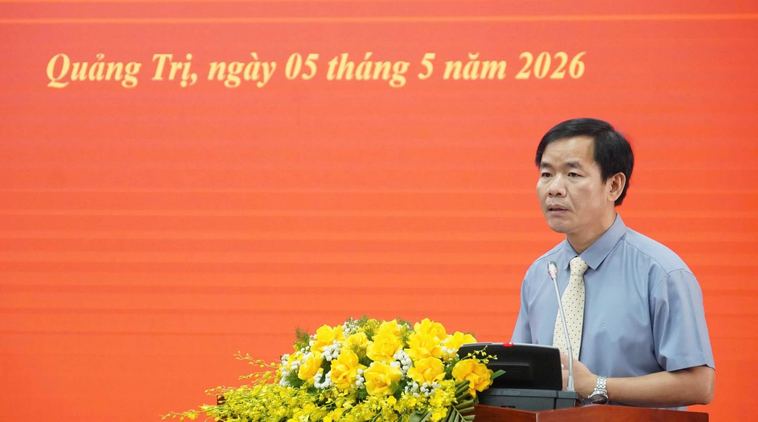 Ông Nguyễn Văn Phương - Bí thư Tỉnh ủy Quảng Trị phát biểu giao nhiệm vụ. Ảnh: Văn Tiến