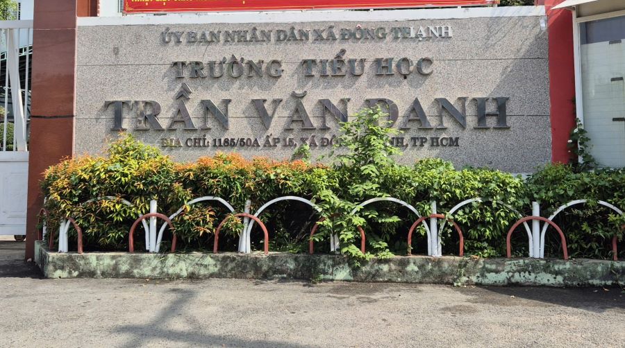 Trường Tiểu học Trần Văn Danh (xã Đông Thạnh, TPHCM). Ảnh: Nguyên Chân