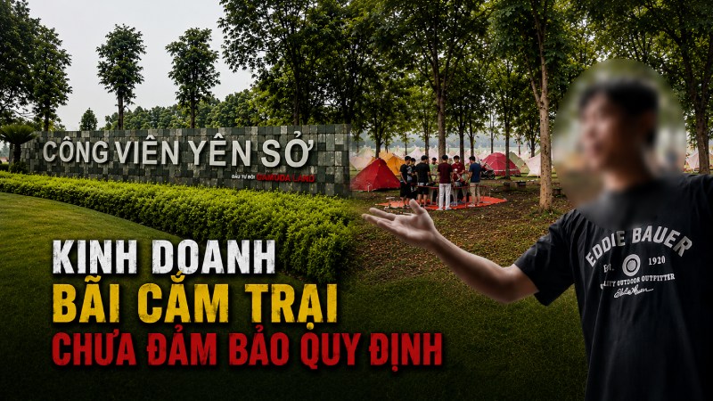 Viet Outdoor Trading and Service Co., Ltd. operates a camping area when it does not meet regulations at Yen So Park (Hanoi City). Photo: PV Group