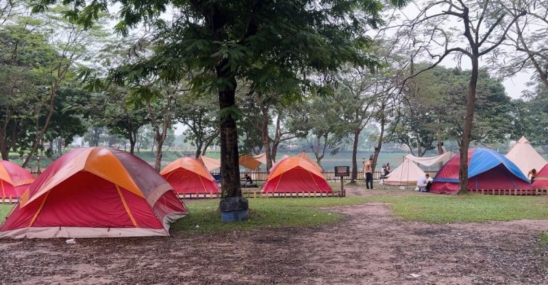 Hình ảnh ghi nhận tại bãi cắm trại Green Camping (ảnh chụp ảnh ngày 19.4). Ảnh: Nhóm PV