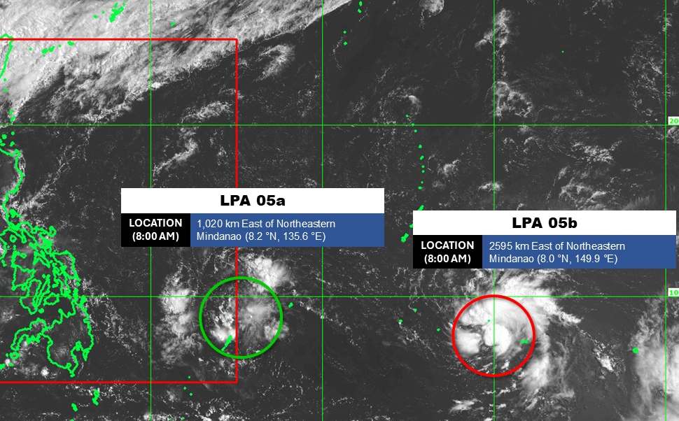 Áp thấp gần Biển Đông sắp mạnh lên thành bão. Ảnh: PAGASA