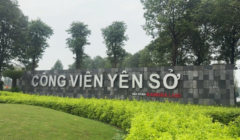 Công viên Yên Sở được đầu tư bởi Công ty TNHH Gamuda Land Việt Nam. Ảnh: Nhóm PV