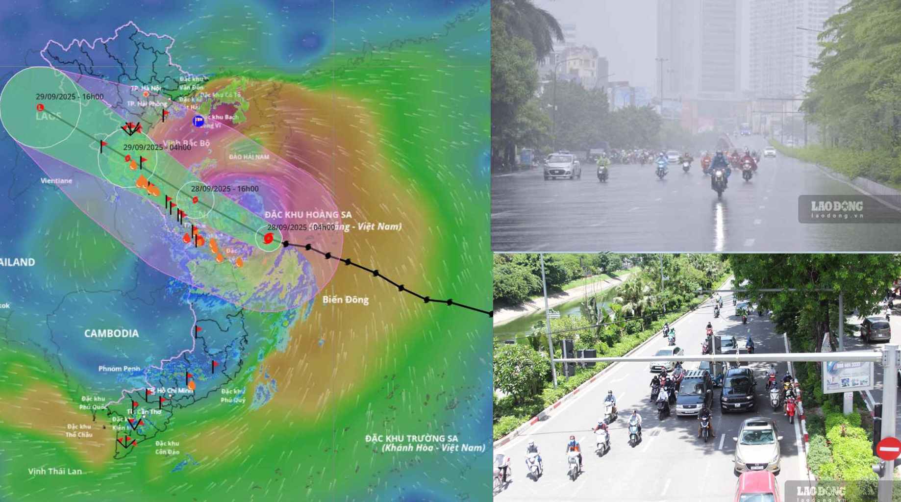 It is predicted that the trend of rainstorms and hot weather this year will be unpredictable due to ENSO phasing. Photo composite: An An