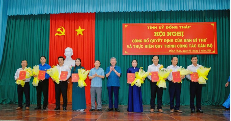 Đồng Tháp bổ nhiệm 8 Ủy viên Ban Thường vụ Tỉnh ủy nhiệm kỳ 2025-2030