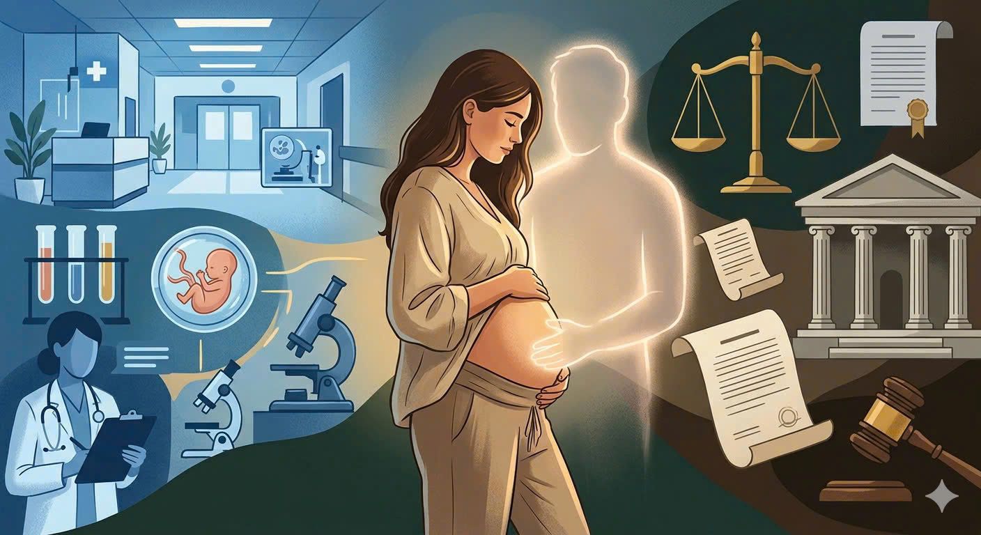 Legal advice on the case of a wife giving birth by in vitro fertilization from the sperm of her deceased husband. Photo: AI/Pham Ngoc