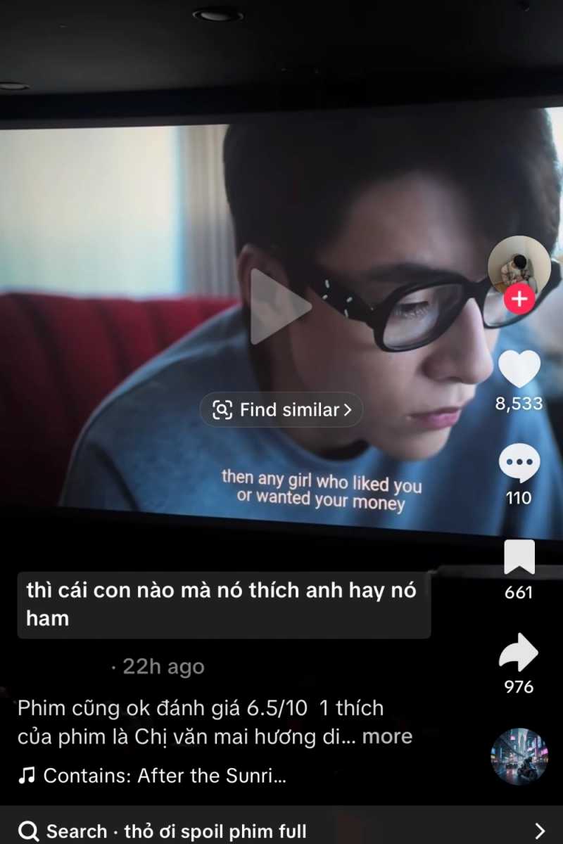 Một tài khoản đăng video quay lén phân cảnh của “Thỏ ơi“, thu hút hơn 500 nghìn lượt xem. Ảnh: Cắt từ video