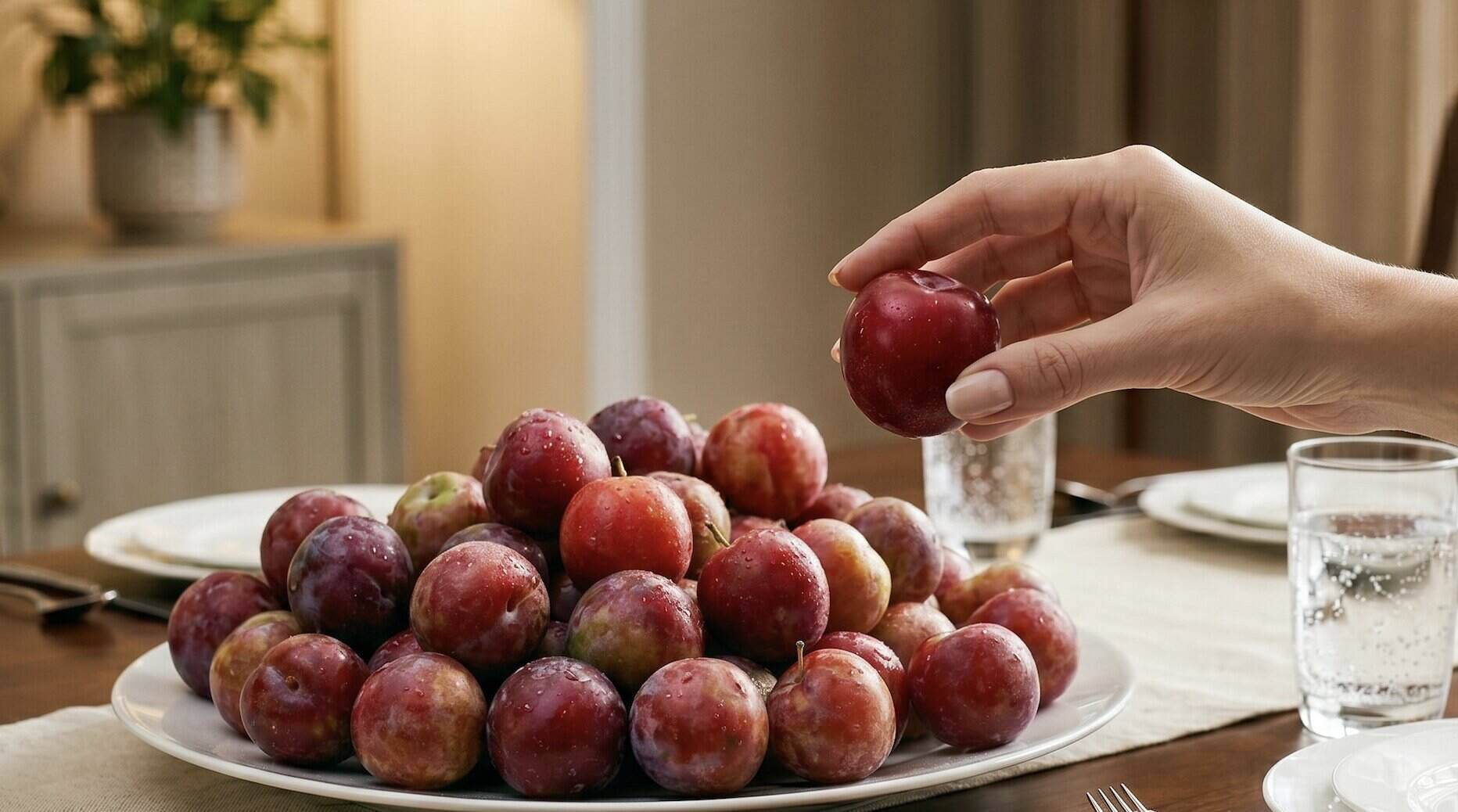 Plums are a familiar fruit in the summer, but people with high blood sugar need to pay attention to their diet. Graphics: Vy Vy