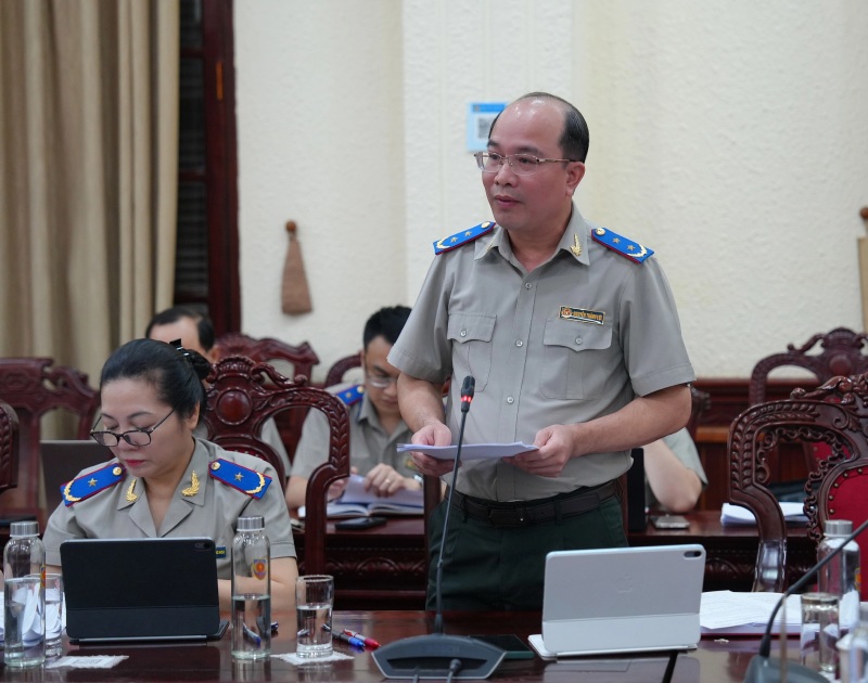 Cục trưởng Cục Quản lý THADS Nguyễn Thắng Lợi cho biết, tài sản trong nhiều vụ đại án phải xử lý, thu hồi đặc biệt lớn. Ảnh: Bộ Tư pháp 