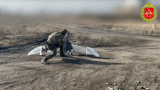Russian soldiers drop UAVs to attack Ukrainian stronghold. Photo: Russian Ministry of Defense