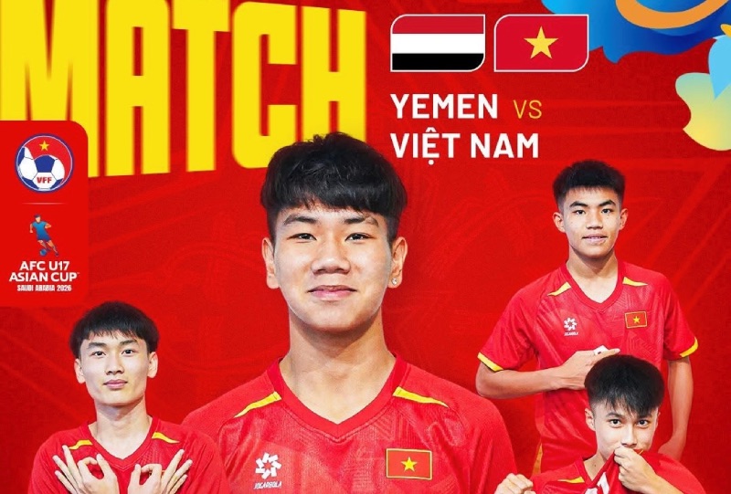 U17 Vietnam meets U17 Yemen at the 2026 AFC U17 Championship. Photo: VFF