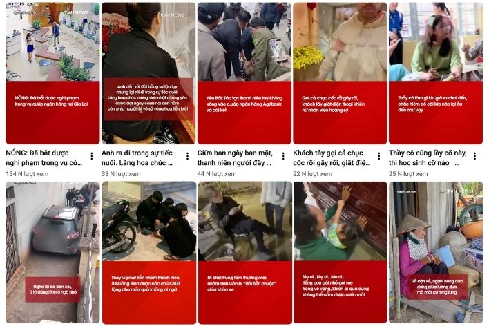 Nhiều đối tượng biến thông tin từ các bài báo chính thống thành các video ngắn rồi đăng tải lên các nền tảng mạng xã hội. Ảnh chụp màn hình