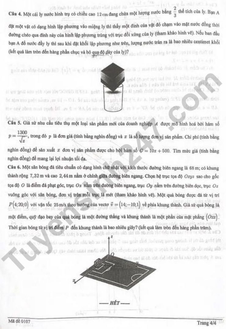 Đề thi thử tốt nghiệp THPT 2026 môn Toán - Sở GDĐT Bắc Ninh. Ảnh: Tuyensinh247