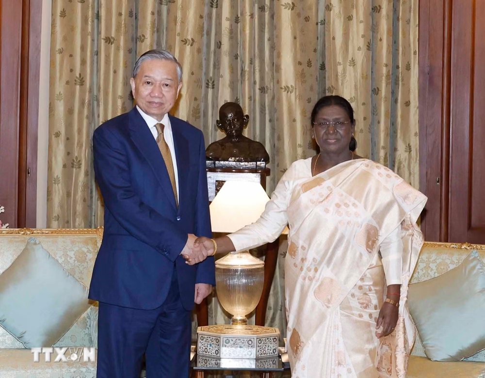 General Secretary and President To Lam meets with Indian President Droupadi Murmu. Photo: VNA