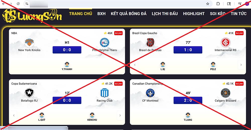 Football smuggling websites continuously change domain names to maintain operations. Photo: CMH