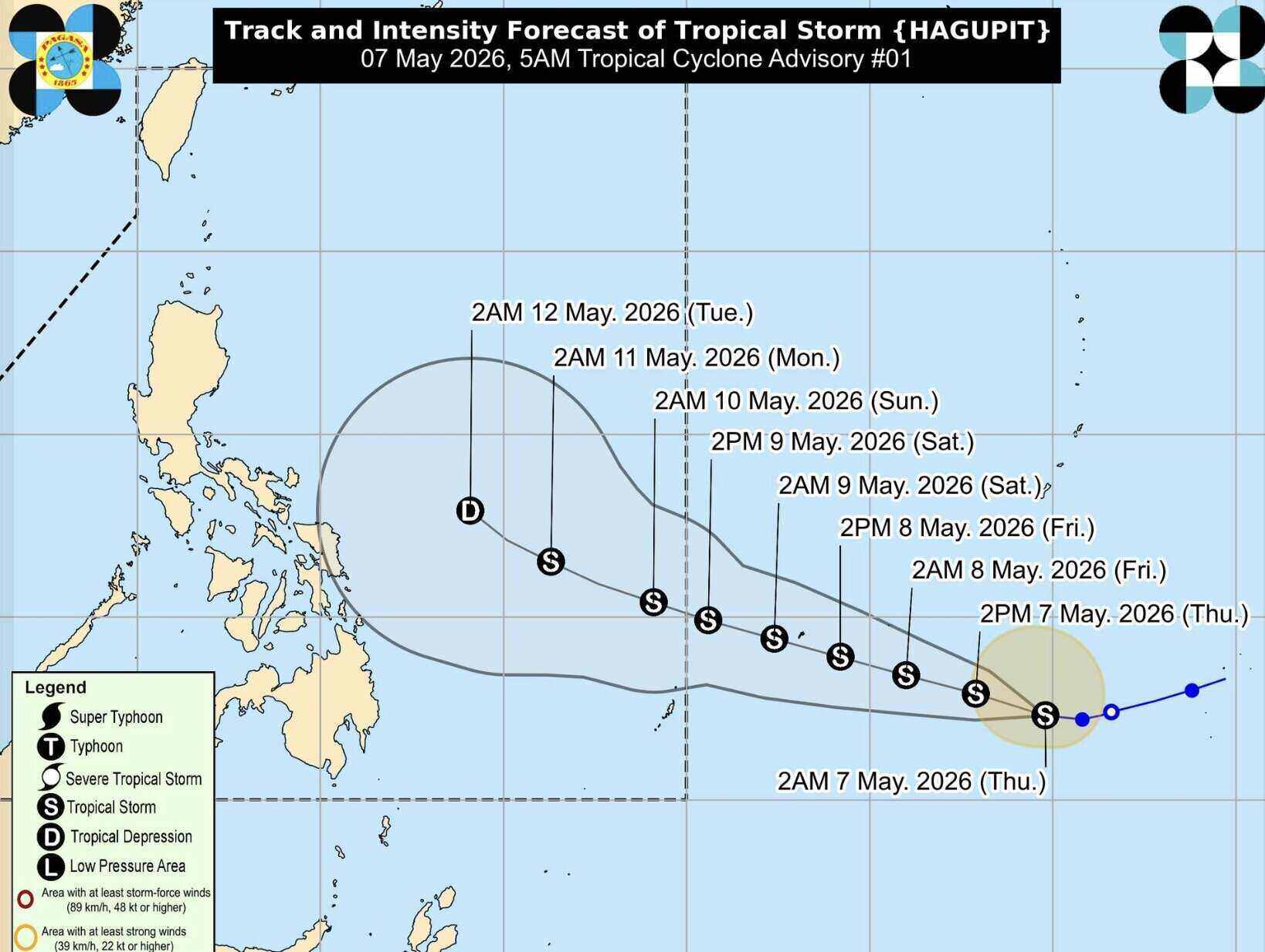 Forecast of Hurricane Hagupit's path. Photo: PAGASA