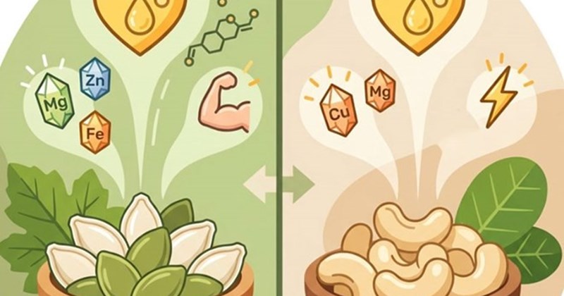 Kết hợp hạt bí và hạt điều vào chế độ ăn lành mạnh