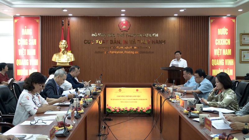 Hội thảo về thể chế hoá định hướng của Đảng tại Nghị quyết số 08 – NQ/TƯ và Chỉ thị số 04 – CT/TW trong sửa đổi, bổ sung Luật Xuất bản. Ảnh: Bộ VHTTDL
