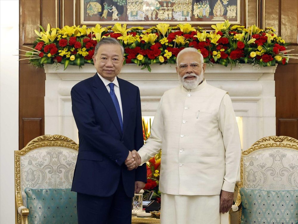 General Secretary and President To Lam and Indian Prime Minister Narendra Modi. Photo: VNA