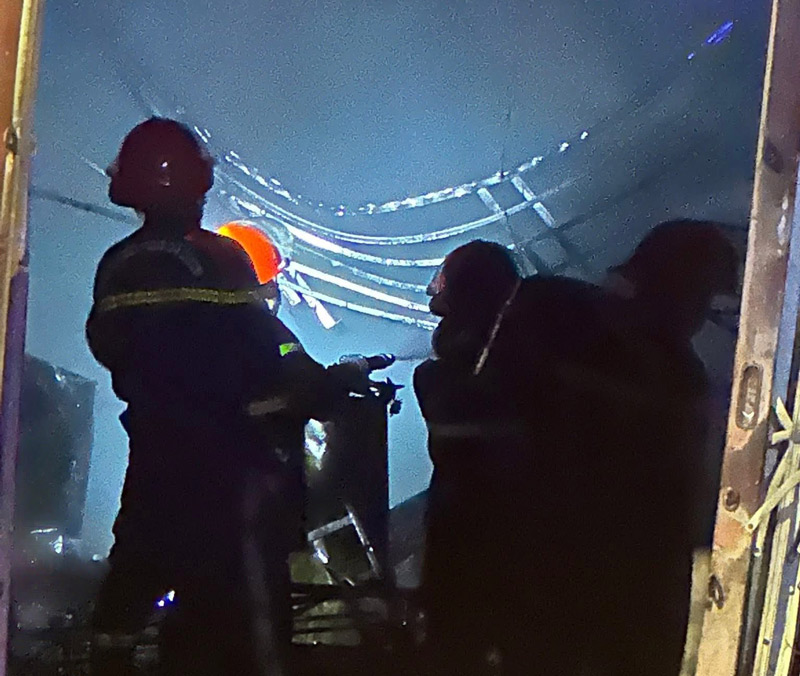 A fire causing great damage has just occurred in Cao Bang. Photo: Cao Bang Police