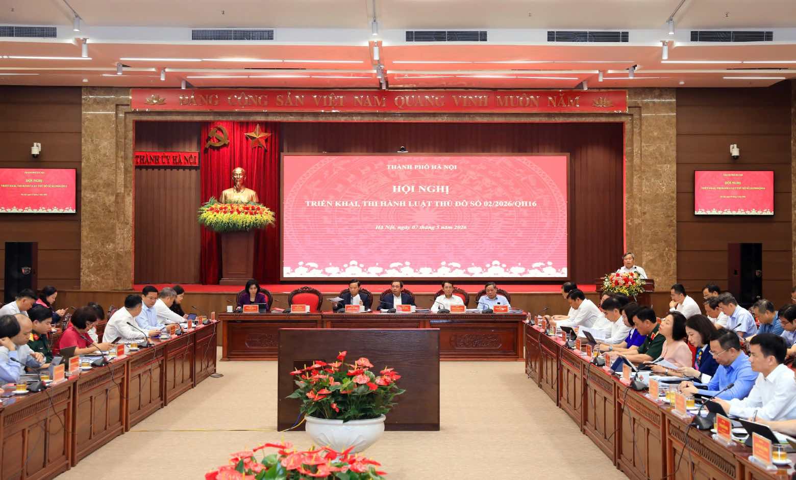 Hội nghị triển khai, thi hành Luật Thủ đô năm 2026. Ảnh: Phạm Linh
