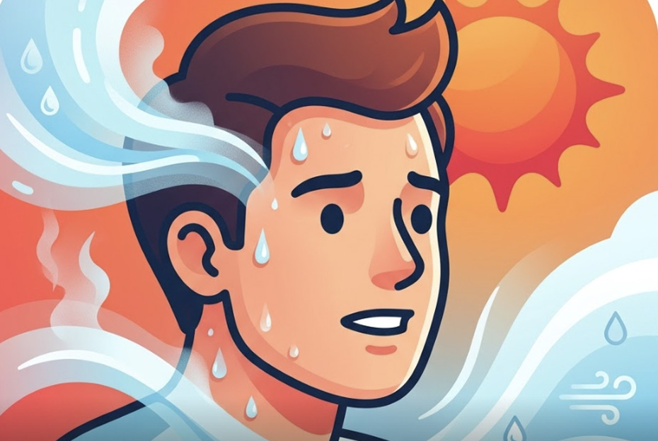 Sweating can help the body cool down in hot weather. Graphics: Thien Nhan