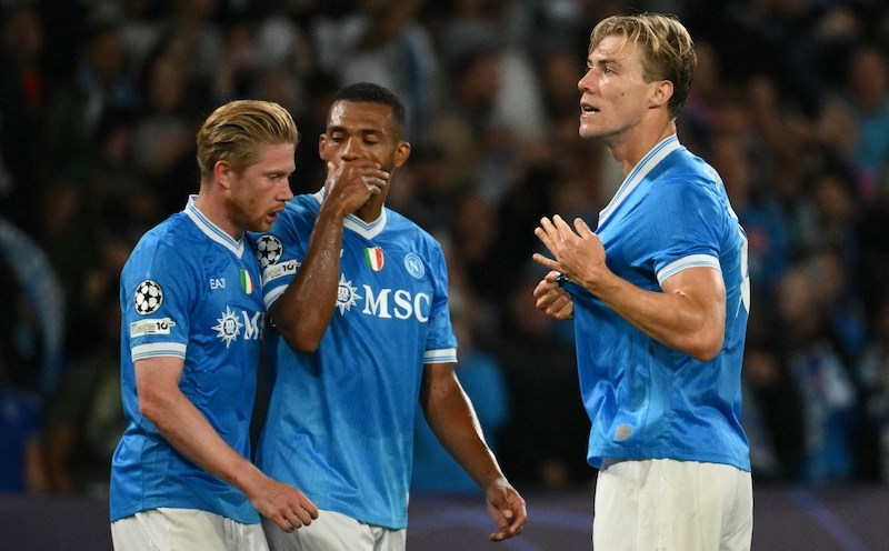 Rasmus Hojlund đang hạnh phúc với Napoli. Ảnh: AFP