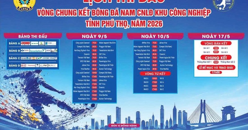 Phú Thọ: Khởi tranh giải bóng đá nam công nhân khu công nghiệp