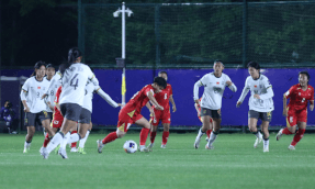 Vietnam U17 women's team meets Myanmar U17 women's team in the last round of the group stage. Photo: FAT