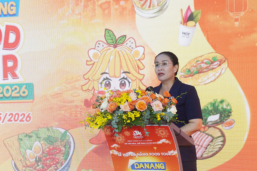 Bà Nguyễn Thị Anh Thi - Phó Chủ tịch UBND TP Đà Nẵng phát biểu tại buổi lễ. Ảnh: Trần Thi