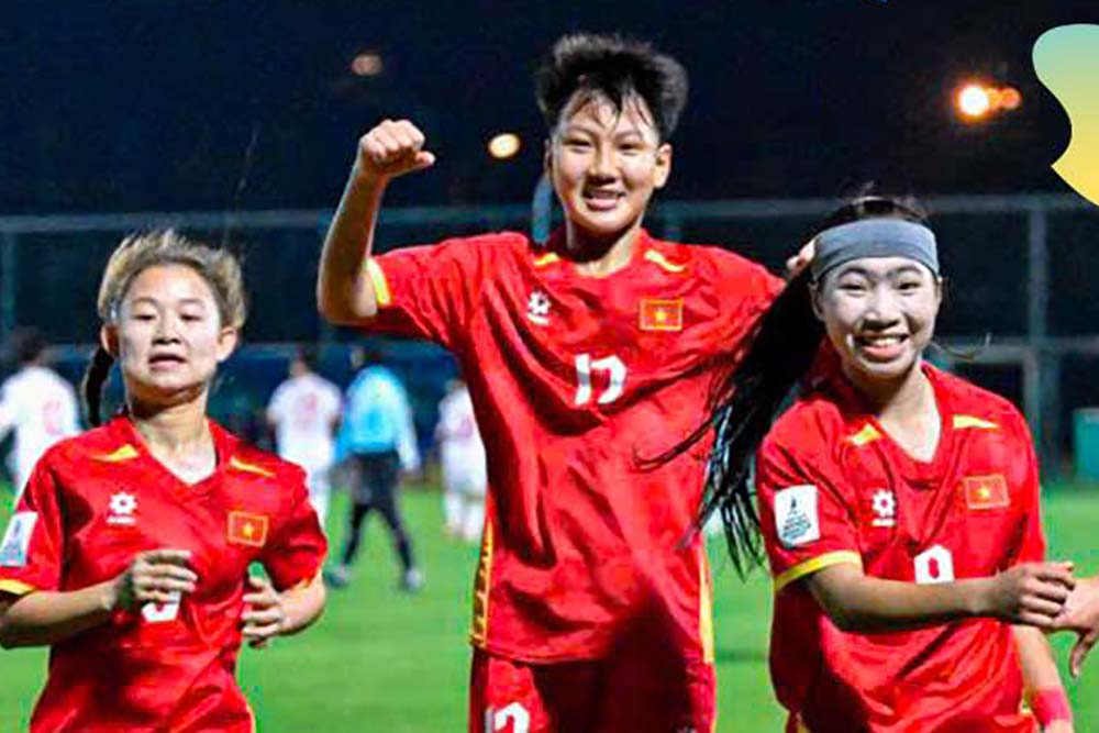 Vietnam U17 women's team enters the quarterfinals of the Asian tournament with second place in Group A. Photo: VFF