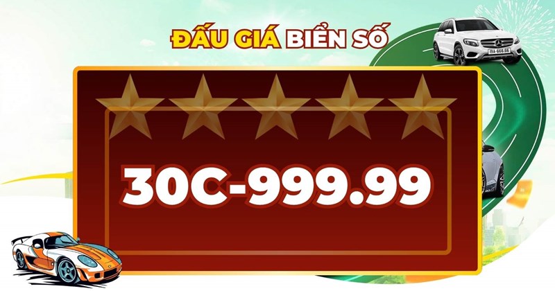 Đấu giá biển số 30C-999.99 vào ngày 8/5