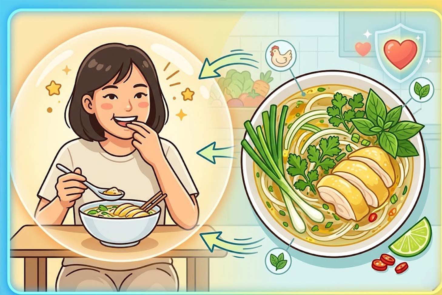 Secrets to eating delicious and healthy chicken pho