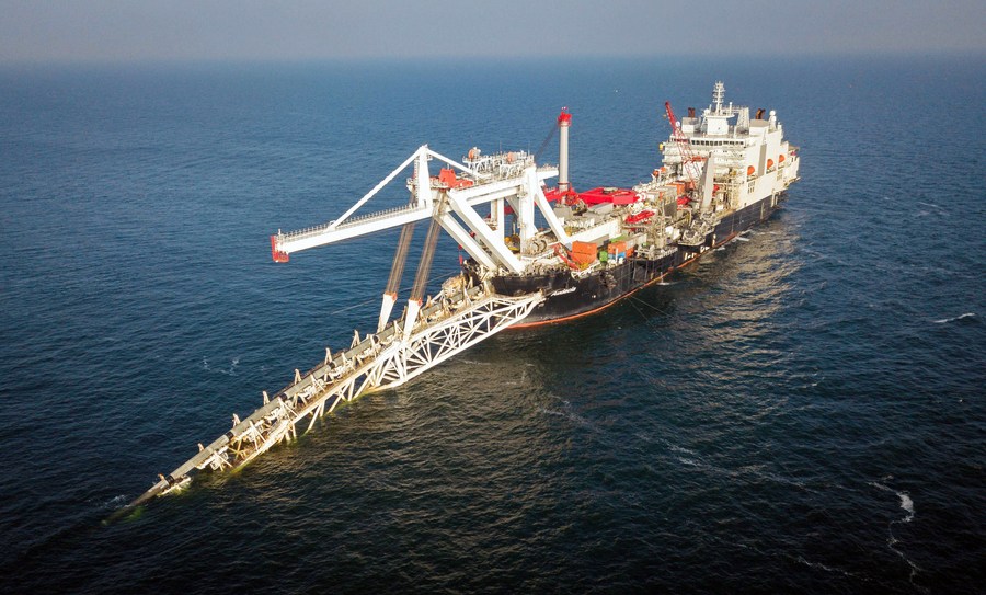 Nord Stream pipeline during construction in the Baltic Sea. Photo: Xinhua