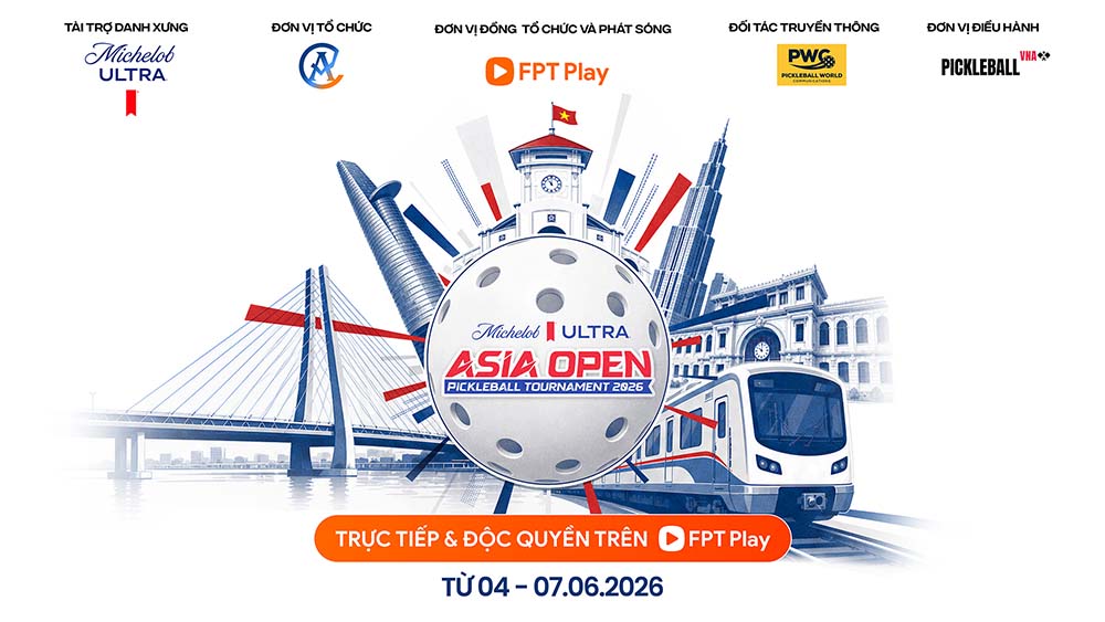 FPT Play đồng hành tổ chức Giải pickleball Michelob ULTRA - Châu Á Mở rộng 2026. Ảnh: FPT Play