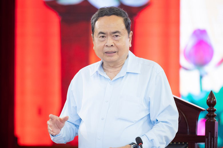Politburo Member, National Assembly Chairman Tran Thanh Man speaks at the conference. Photo: Vu Hieu