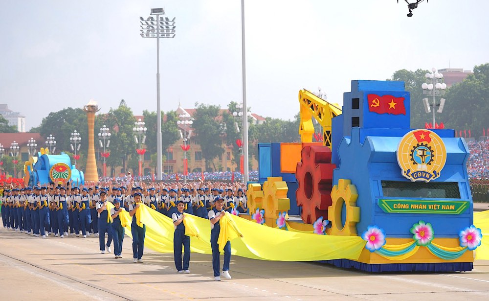Workers at the military parade and march to celebrate the 80th National Day of Vietnam (September 2, 1945 - September 2, 2025). Photo: Tuan Anh